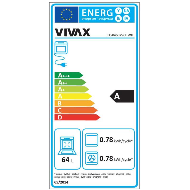 VIVAX ELEKTRIČNI ŠTEDILNIK FC-04602VCF WH