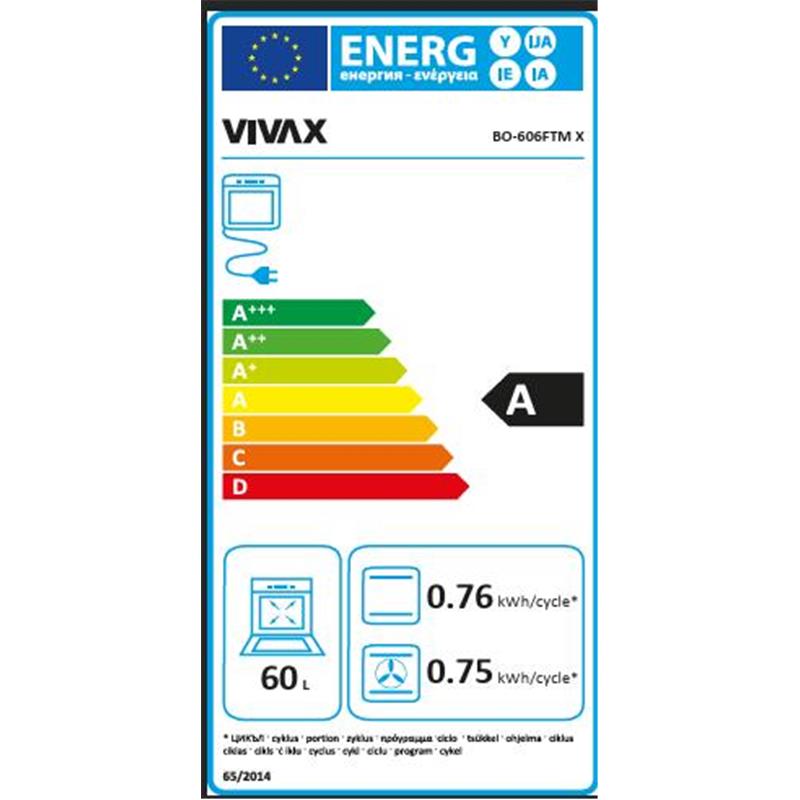 VIVAX vgradna pečica BO-606FTM X