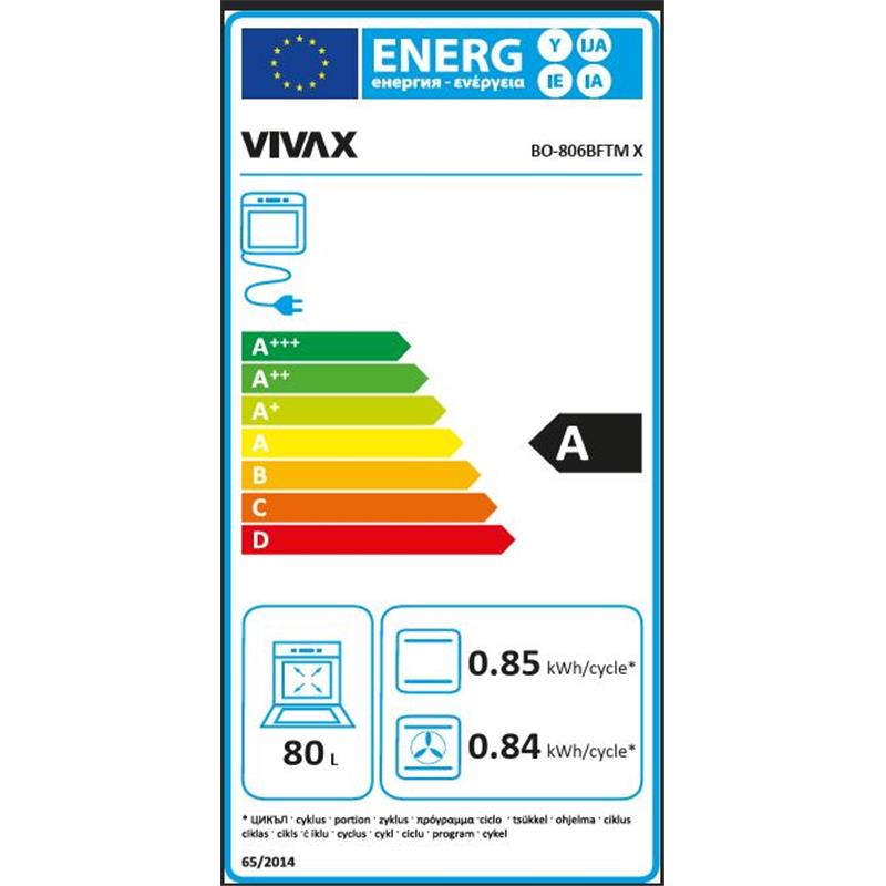 VIVAX vgradna pečica BO-806BFTM X