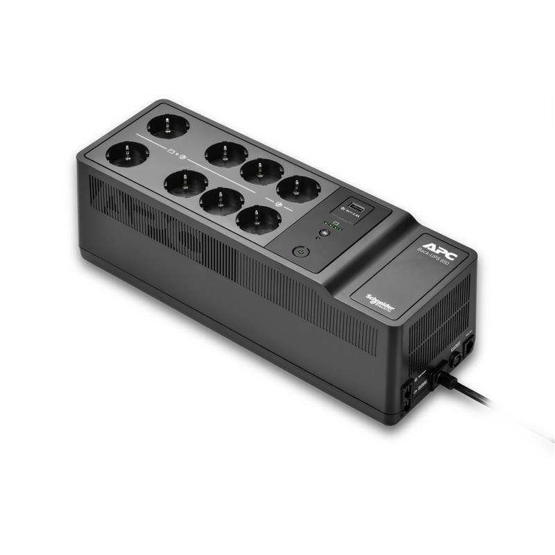 APC Back-UPS 650VA, 230V,  8x Schuko, 1 USB charging port