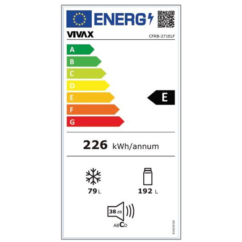 VIVAX vgradni hladilnik CFRB-271ELF 