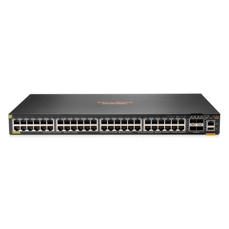 Aruba 6300F 48-port 1GbE Class 4 PoE and 4-port SFP56 Switch