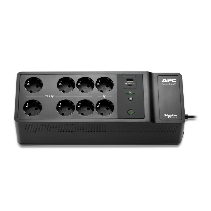 APC Back-UPS 850VA, 230V, 8x Schuko, USB Type-C and A charging ports