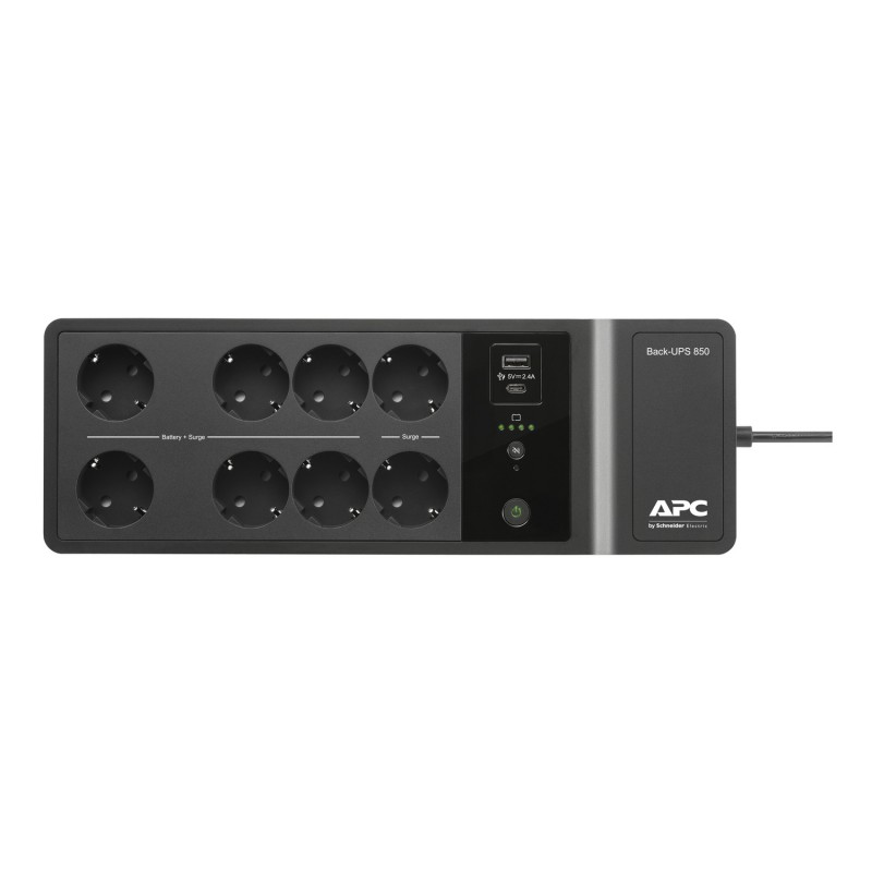 APC Back-UPS 850VA, 230V, 8x Schuko, USB Type-C and A charging ports