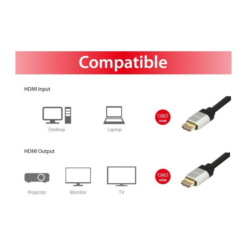 Equip HDMI 2.1 Ultra High Speed kabel, 2m