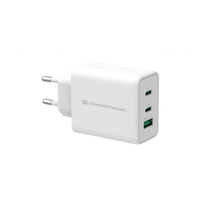 Conceptronic 3-Port 65 W GaN USB PD polnilec