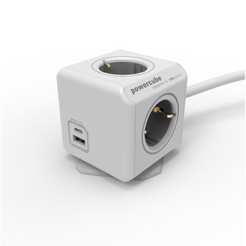 PowerCube Extended USB A+C belo-siva