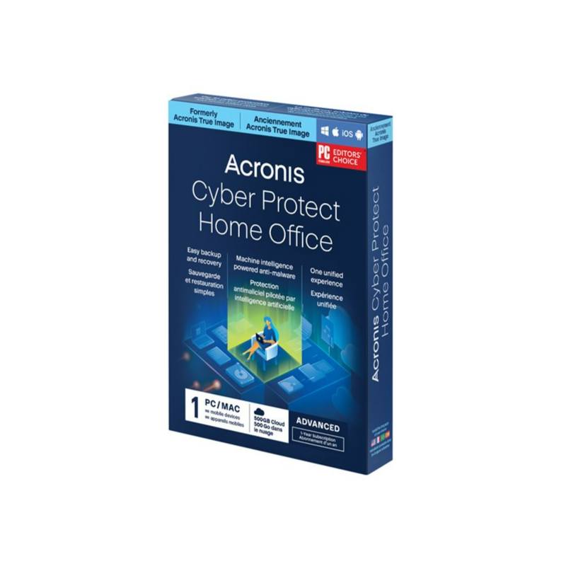 Acronis Cyber Protect Home Office Advanced - za domače uporabnike +500GB SUBS BOX