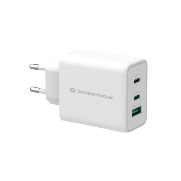 Conceptronic 3-Port 65 W GaN USB PD polnilec